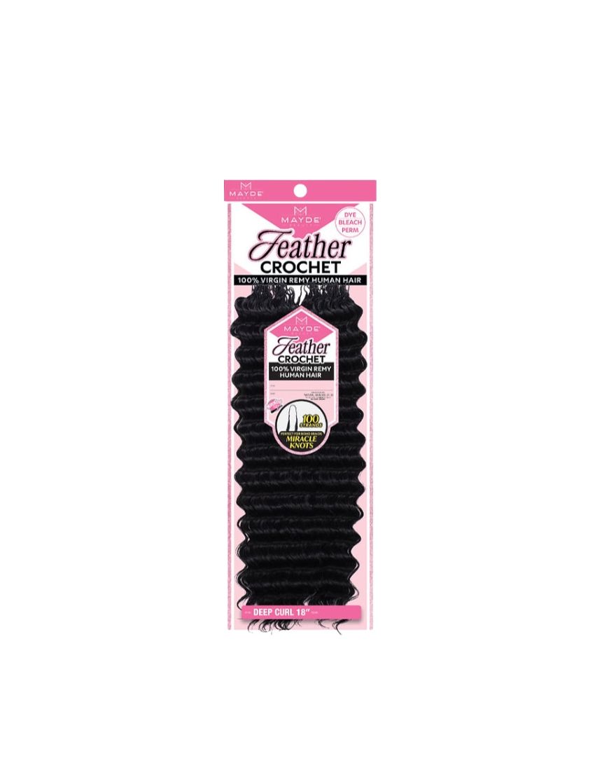 Deep Curl 18 Feather Crochet 100 Virgin Remy Human Hair Mayde Beauty