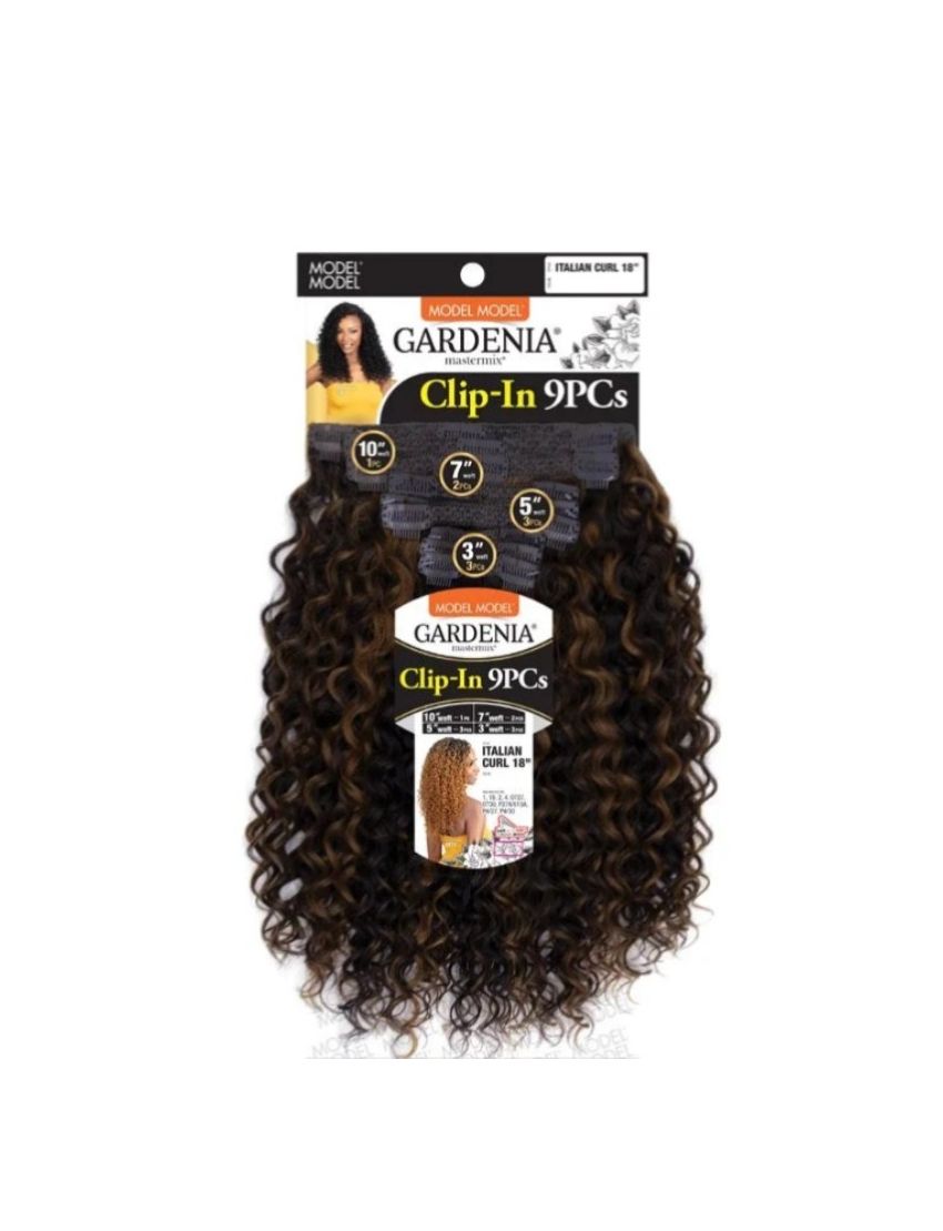 Italian Curl 18 Gardenia Mastermix 9Pcs Clip In Hair Bundle Model Model