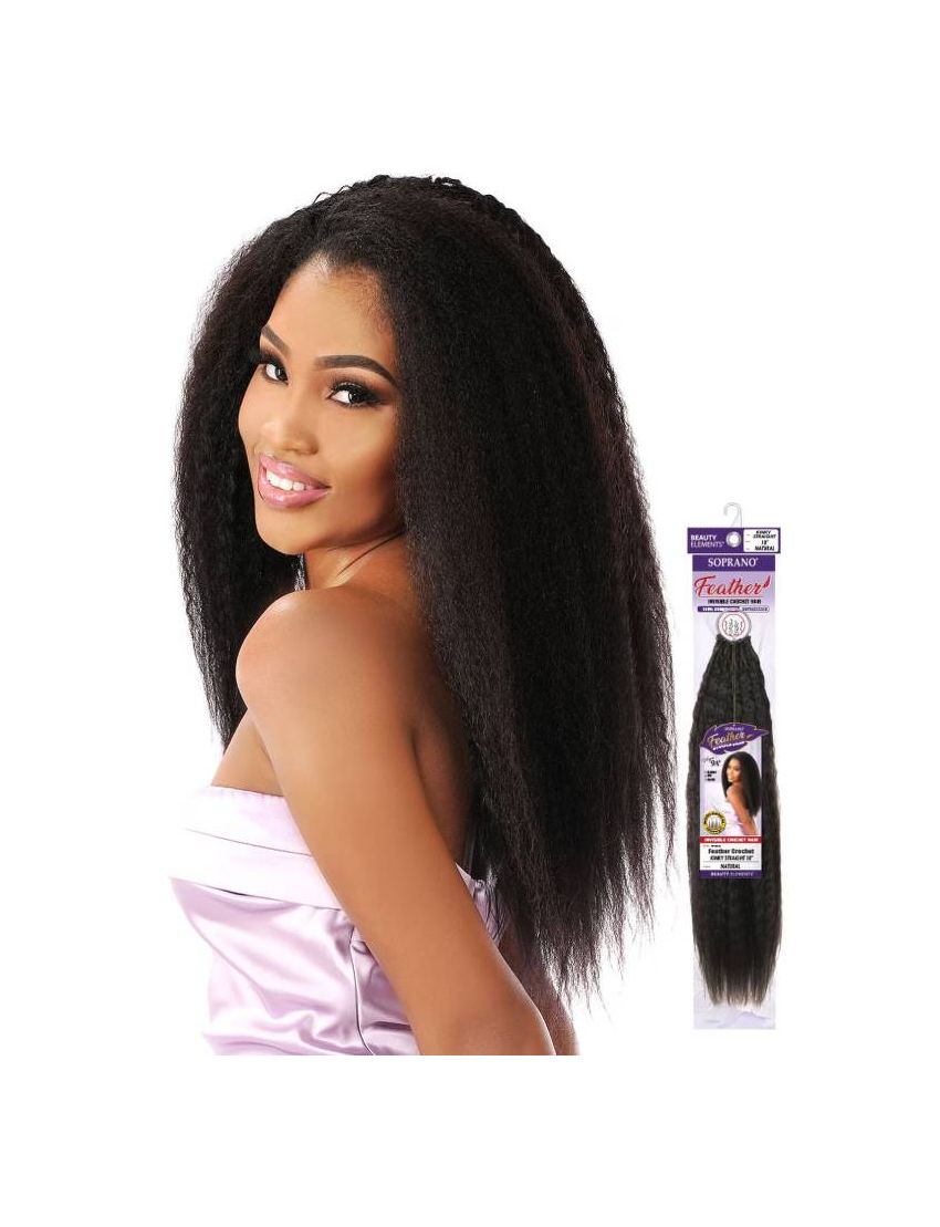 9A Soprano Kinky Straight 18 Feather Crochet Braid Beauty Elements