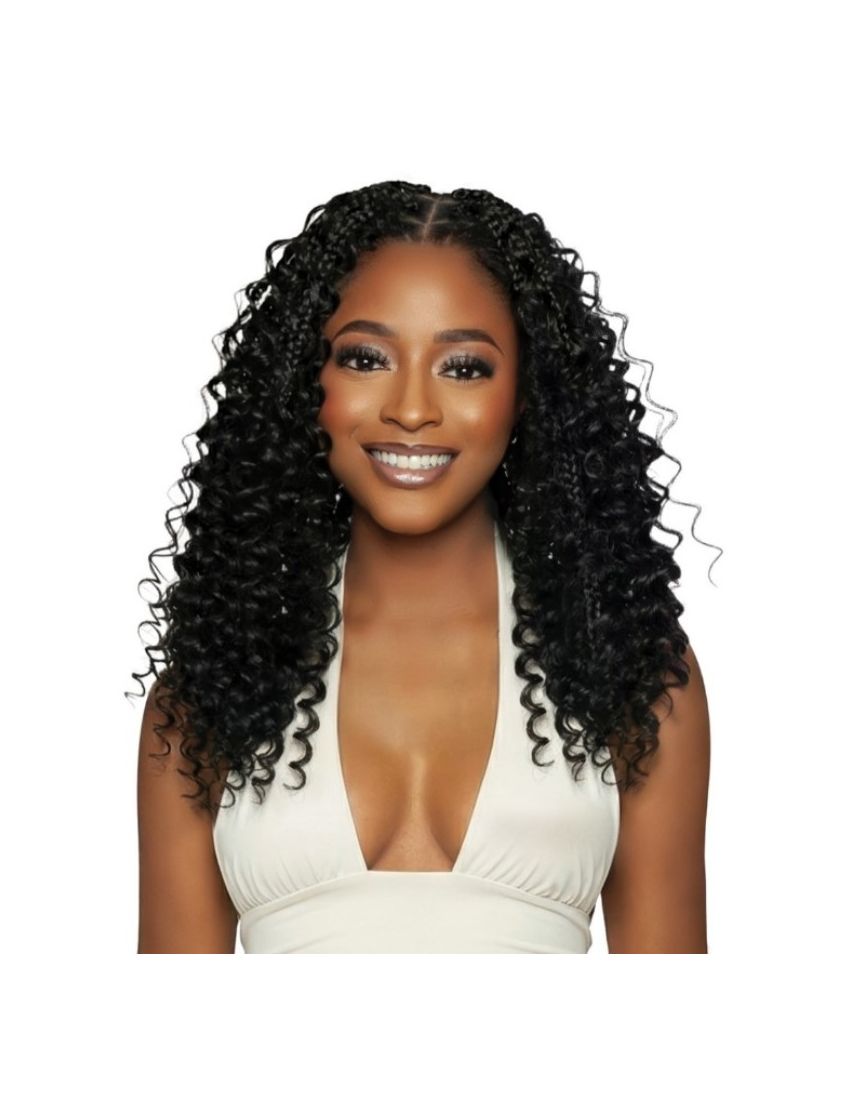 Deep Wave 14 Mega Brazilian Human Hair Blend Feather Micro Crochet Mane Concept
