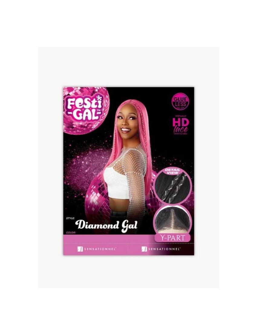 Diamond Gal Shear Muse Festi Gal Y Part Glueless HD Lace Front Wig Sensationnel