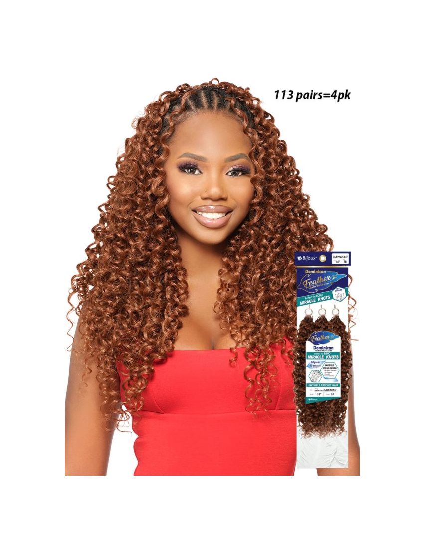 Hawaiian Feather Line Human Hair Dominican Crochet Beauty Elements