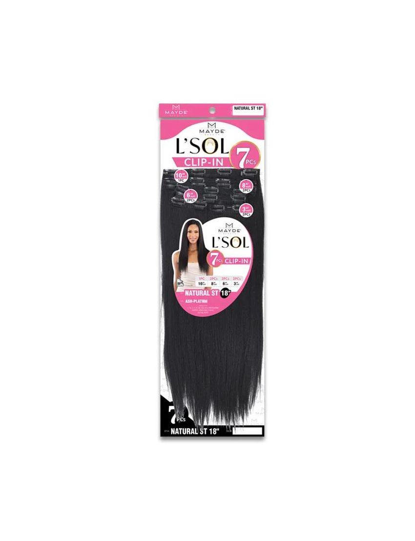 Natural Straight 18 L Sol 7Pcs Clip In Hair Mayde Beauty