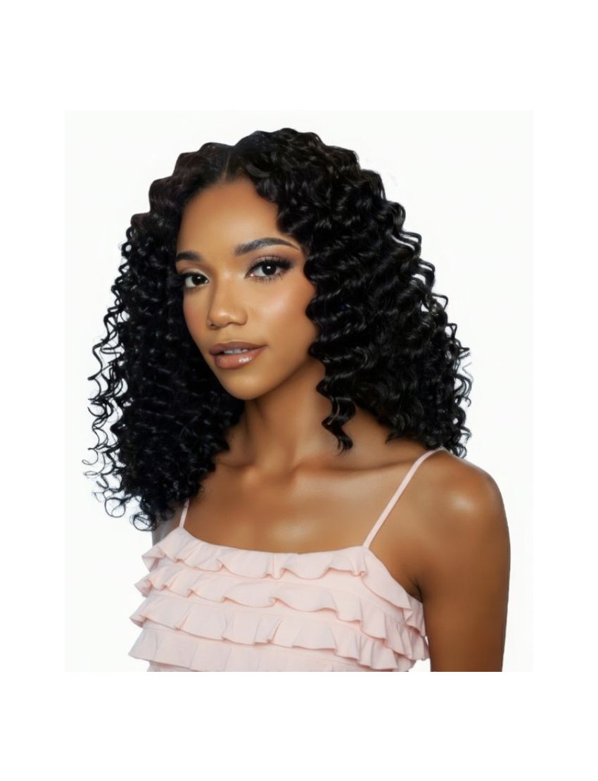 Deep Wave 12 Feather Micro Human Hair Crochet Braid Mane Concept