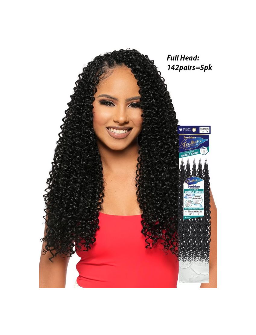 Water Curl Feather Line Human Hair Dominican Crochet Beauty Elements