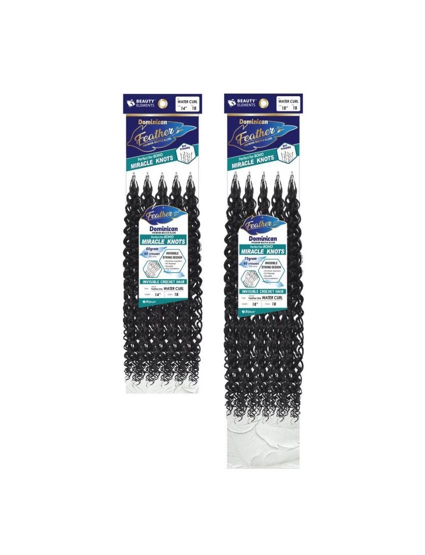 Water Curl Feather Line Human Hair Dominican Crochet Beauty Elements