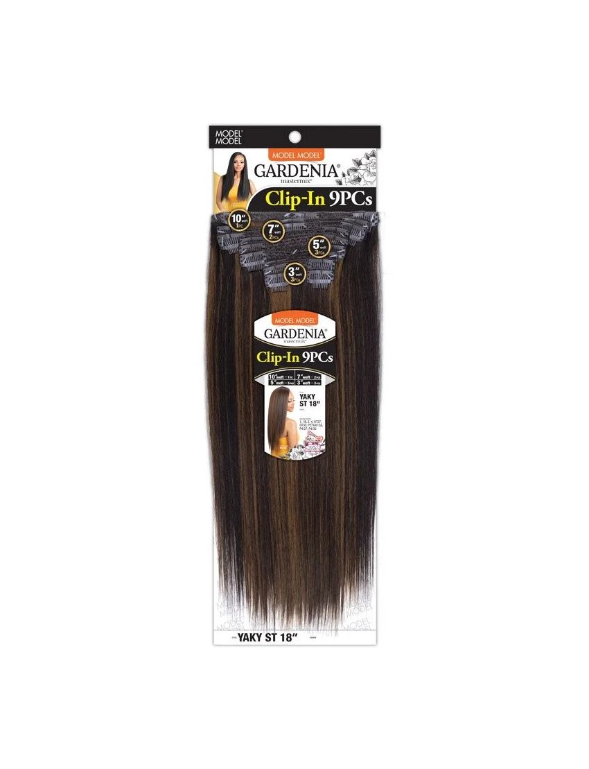 Yaky Straight 18 Gardenia Mastermix 9Pcs Clip In Hair Bundle Model Model